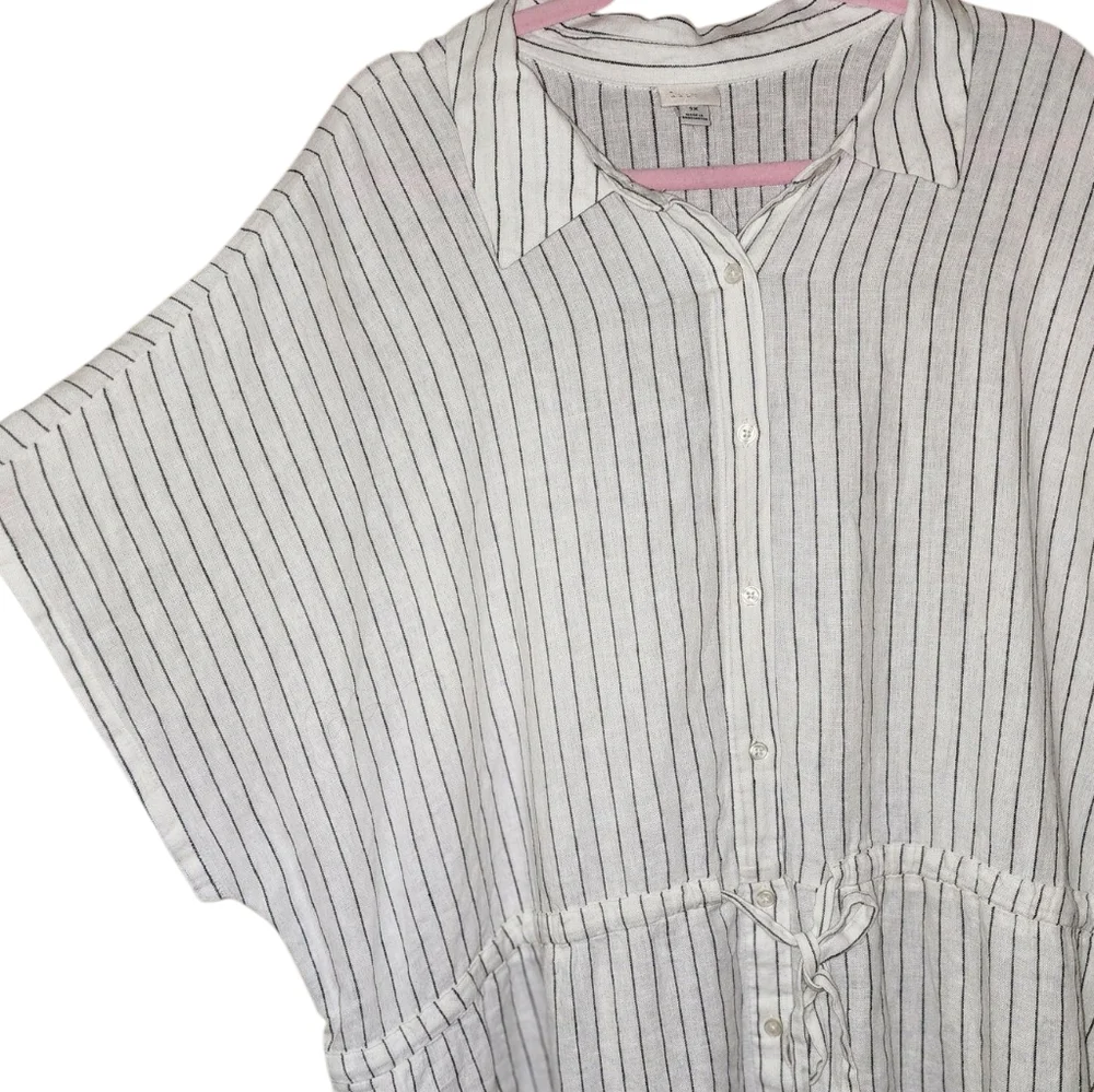 2/30 A New Day Maxi Dress White With Blue Stripes - Picture 4 of 4